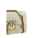 Pinko Love Mini Puff Shoulder Bag Cream Quilted Leather