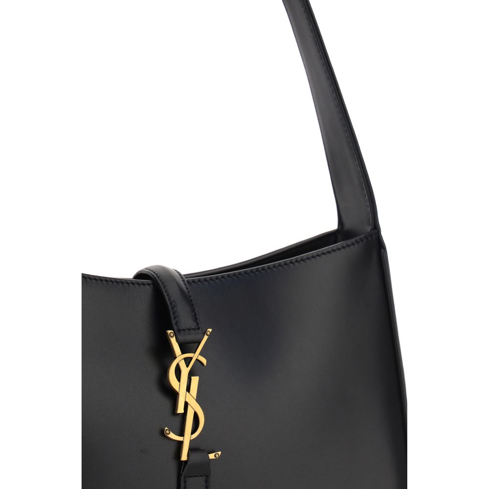 Saint Laurent Le 5 à 7 Shoulder Bag Black Smooth Leather Cassandre Logo