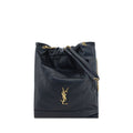 Saint Laurent Le Pochon Drawstring Bag Black Lambskin YSL Logo