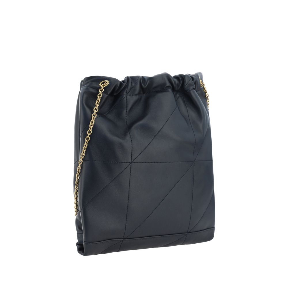 Saint Laurent Le Pochon Drawstring Bag Black Lambskin YSL Logo