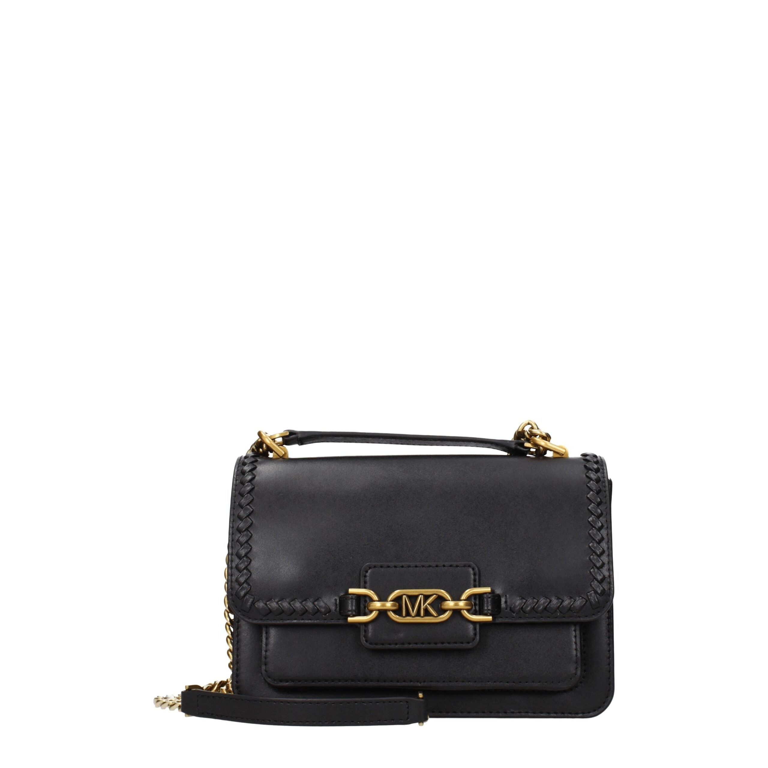 Michael Kors Heather Medium Leather Shoulder Bag Black
