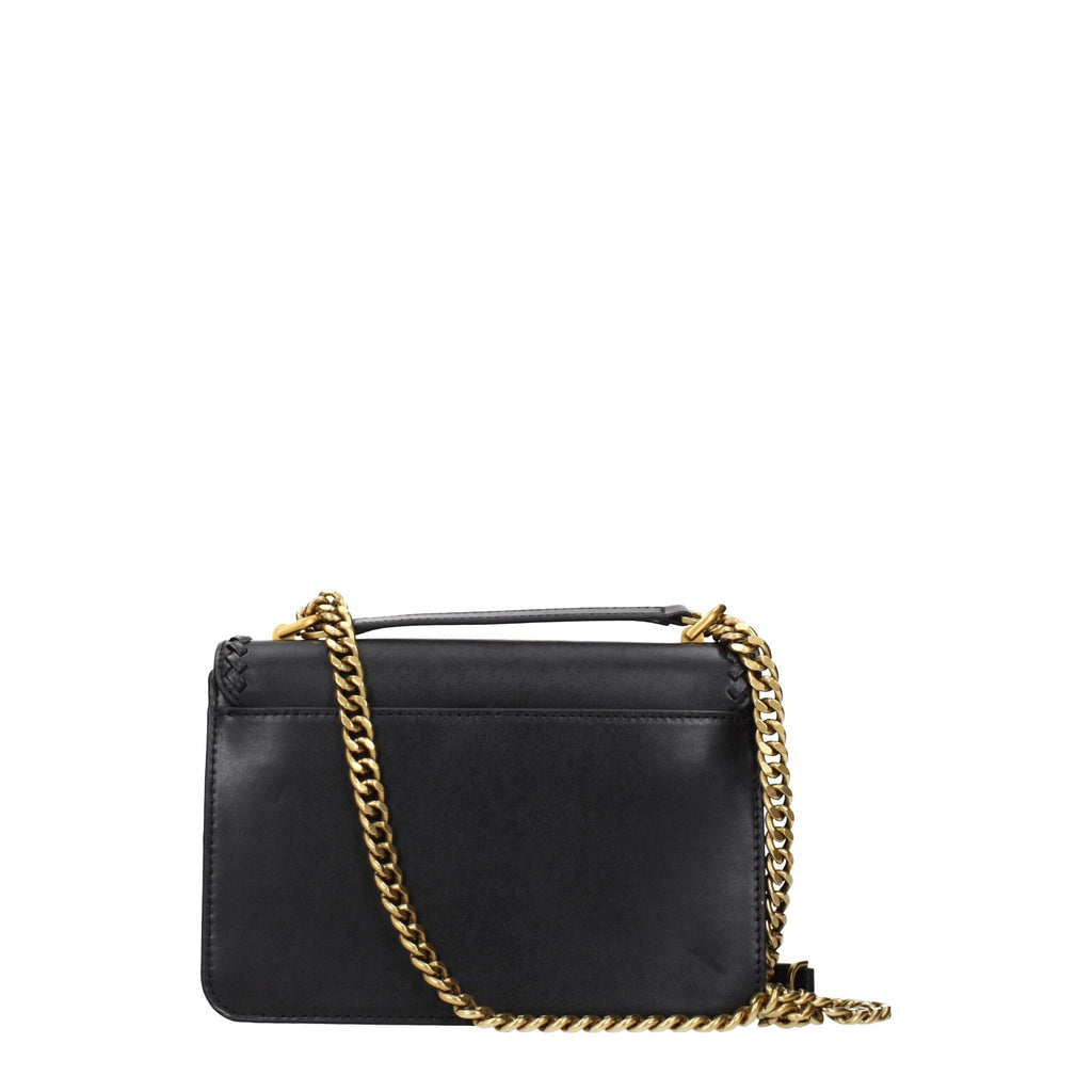 Michael Kors Heather Medium Leather Shoulder Bag Black