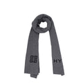 Givenchy Grey Cashmere and Wool Logo Scarf