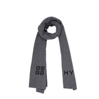 Givenchy Grey Cashmere and Wool Logo Scarf