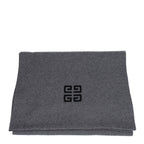 Givenchy Grey Cashmere and Wool Logo Scarf