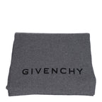 Givenchy Grey Cashmere and Wool Logo Scarf