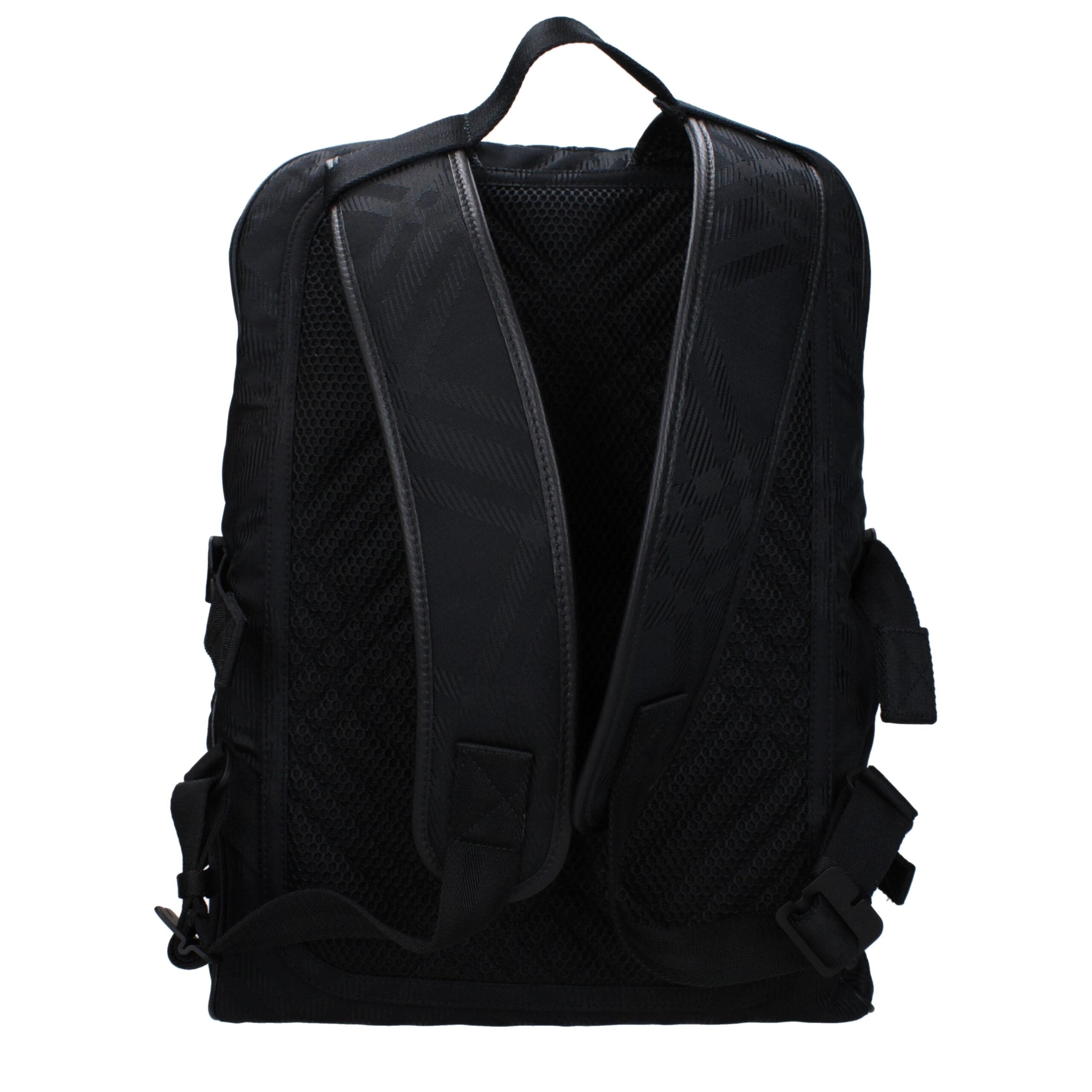 Burberry Check Large Fabric Backpack Black