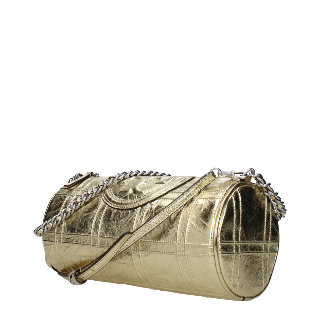 Tory Burch Metallic Leather Shoulder Bag Gold