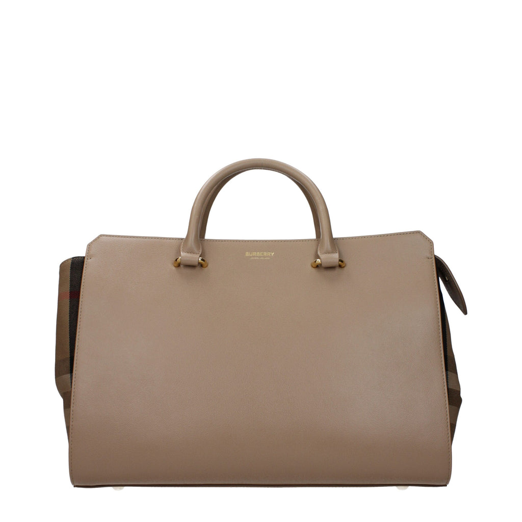 Burberry Medium Leather Tote Bag Beige