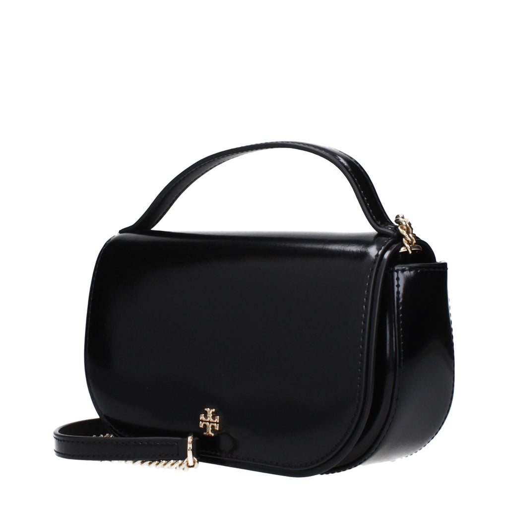 Tory Burch Leather Top Handle Bag Black