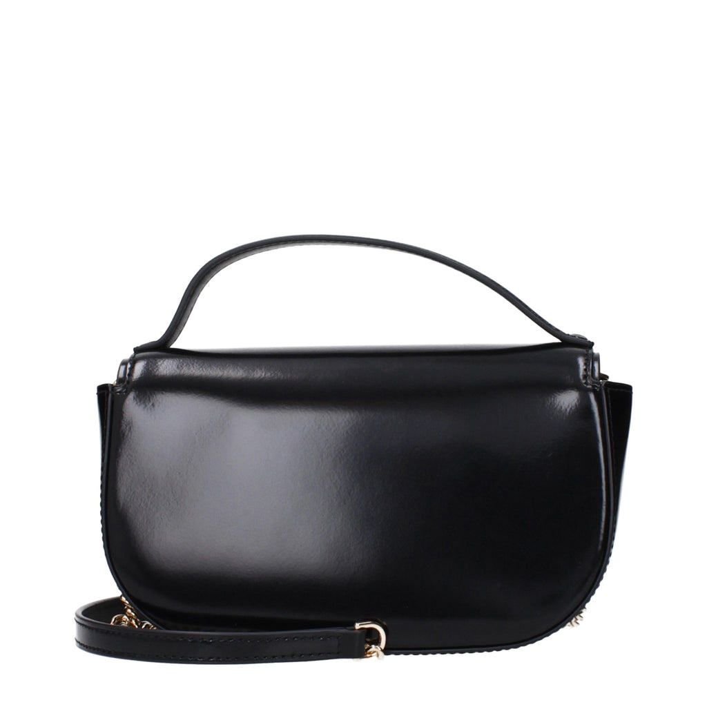 Tory Burch Leather Top Handle Bag Black