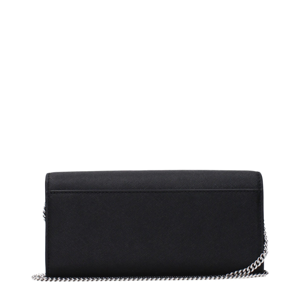Tory Burch Leather Chain Clutch Black