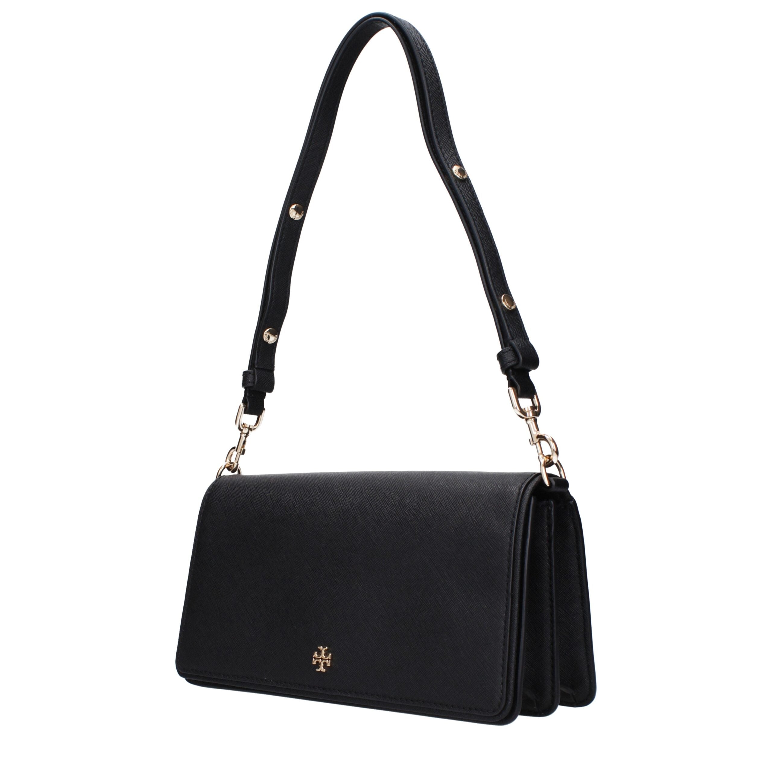 Tory Burch Leather Shoulder Bag Black