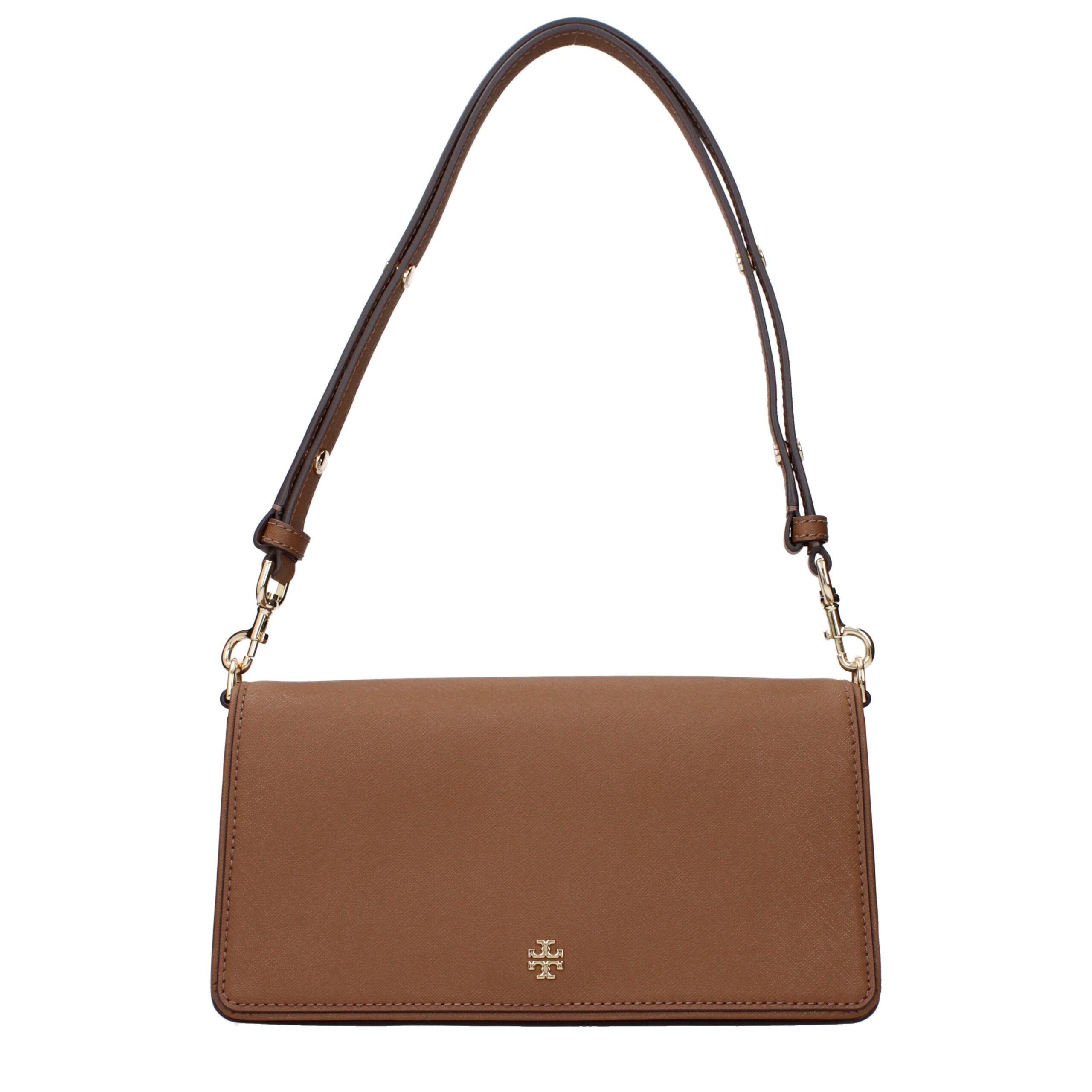 Tory Burch Leather Shoulder Bag Moose Brown