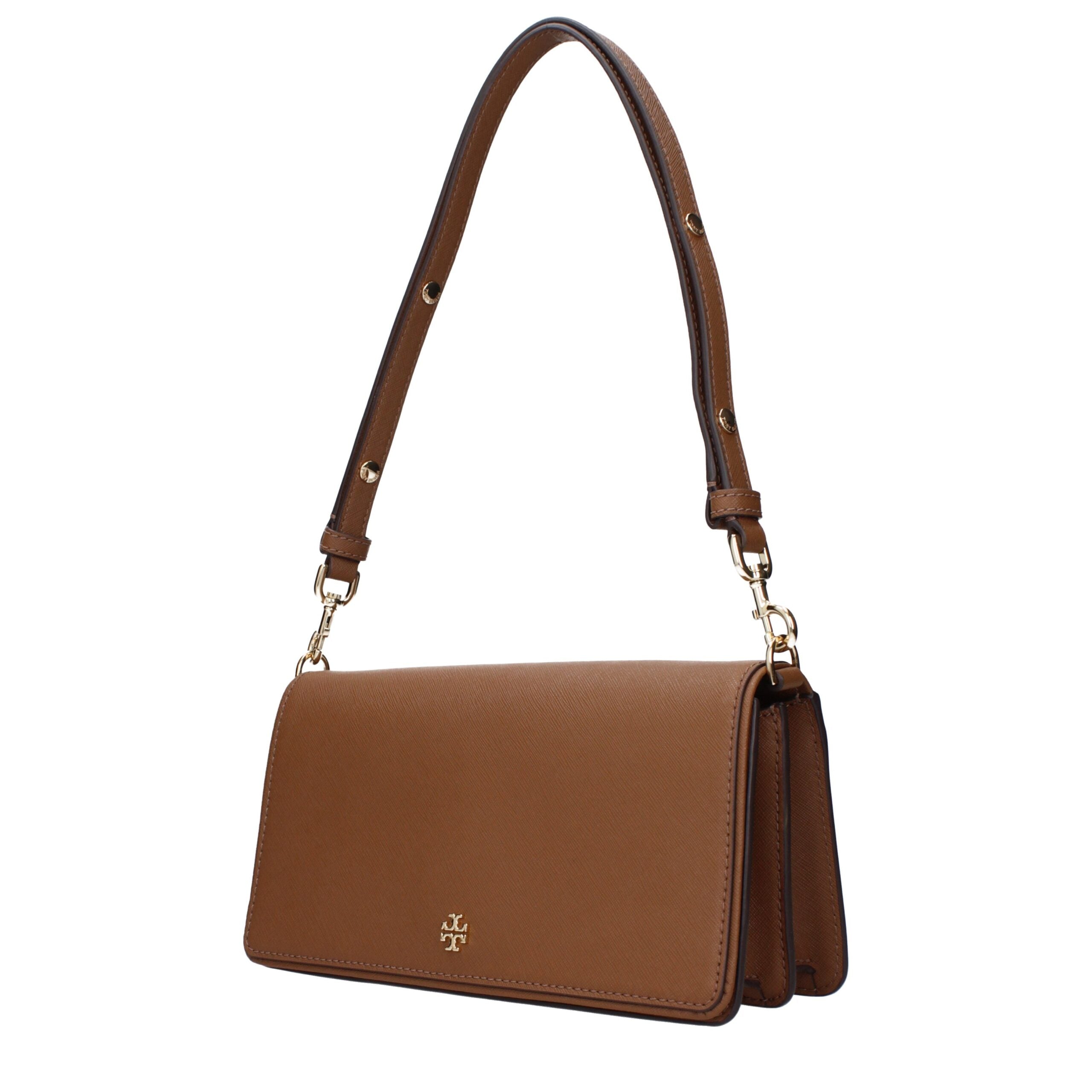 Tory Burch Leather Shoulder Bag Moose Brown