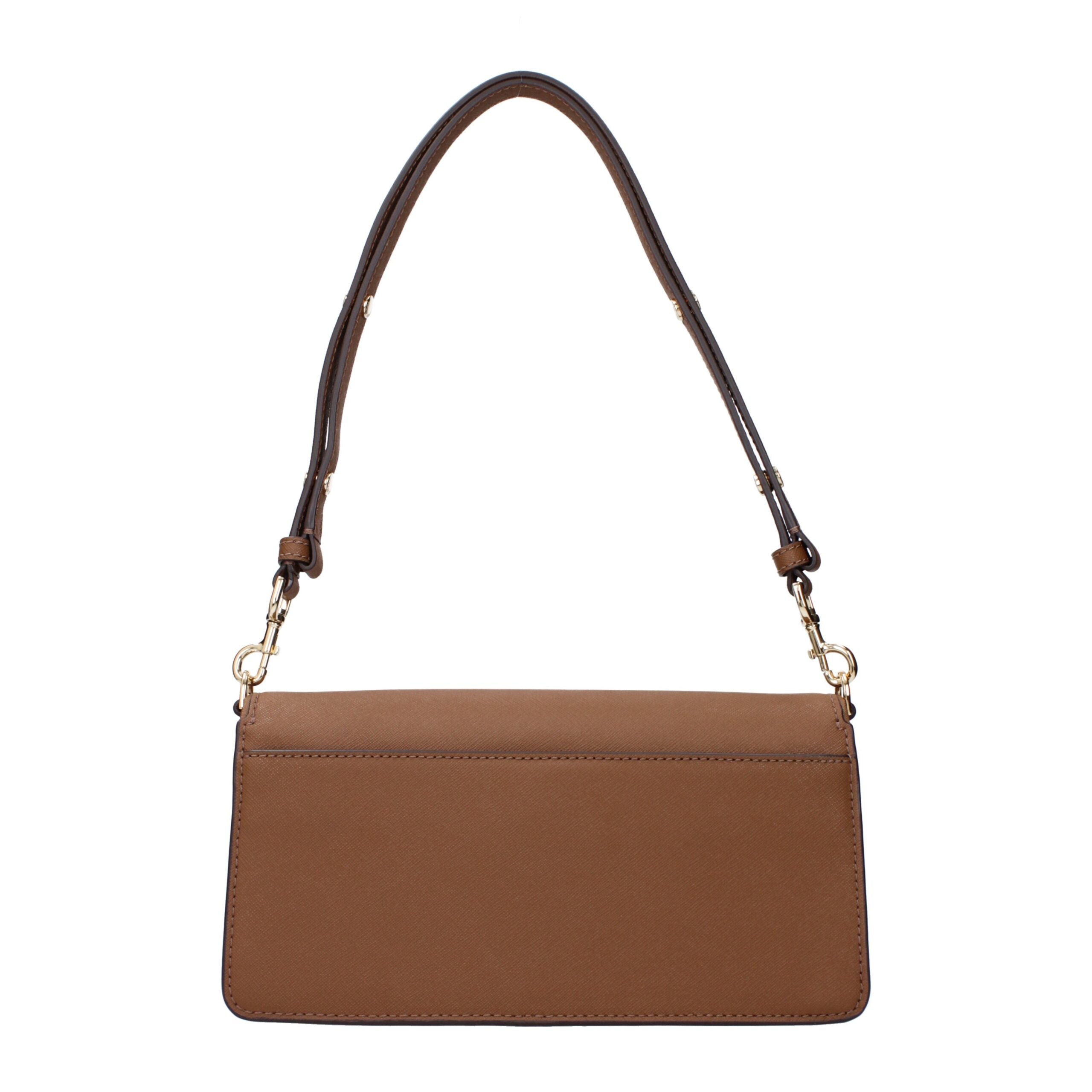 Tory Burch Leather Shoulder Bag Moose Brown
