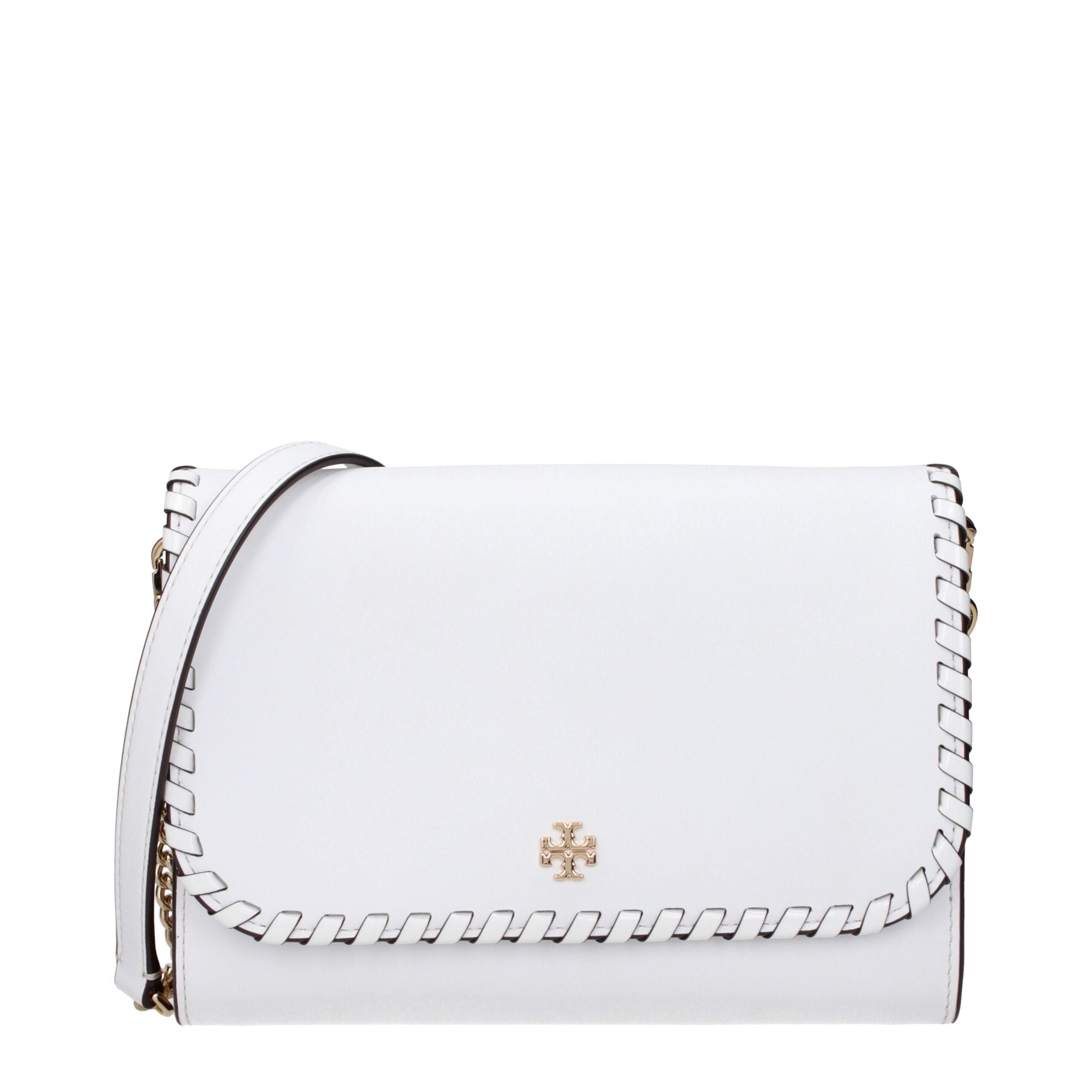 Tory Burch Fleming Chain Wallet Leather White