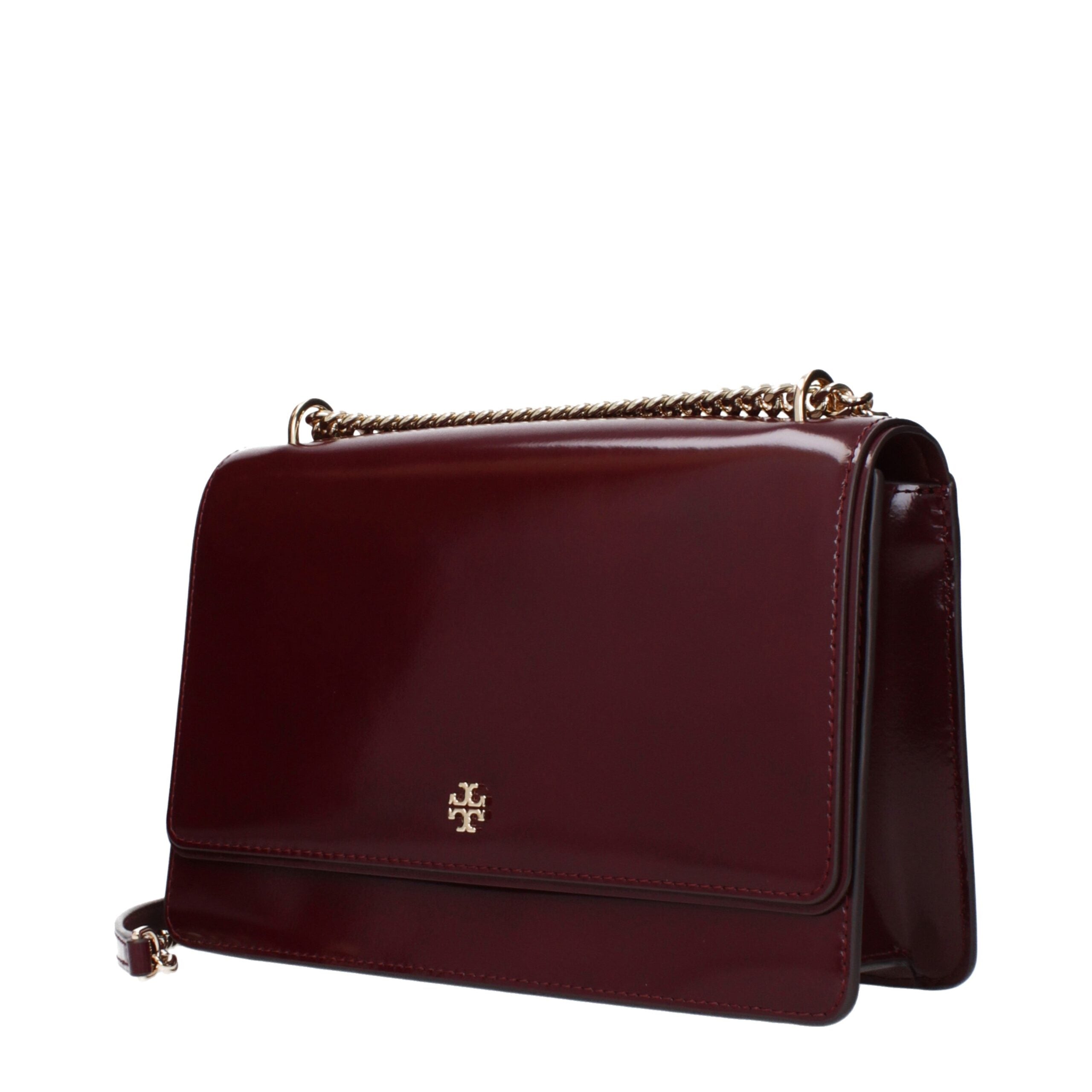 Tory Burch Shoulder Bag Glossy Leather Burgundy