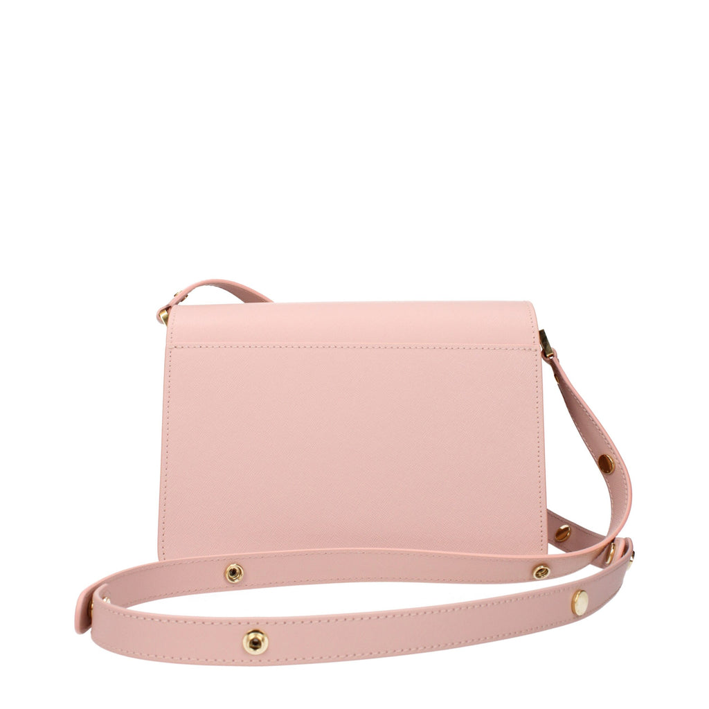 Marni Trunk Soft Leather Shoulder Bag in Powder Pink