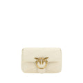 Pinko Love Baby Mini Shoulder Bag Cream Quilted Leather