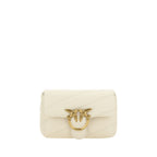 Pinko Love Baby Mini Shoulder Bag Cream Quilted Leather