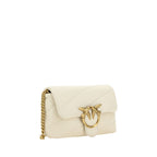 Pinko Love Baby Mini Shoulder Bag Cream Quilted Leather