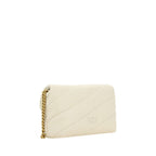 Pinko Love Baby Mini Shoulder Bag Cream Quilted Leather