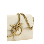 Pinko Love Baby Mini Shoulder Bag Cream Quilted Leather