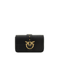 Pinko Love One Medium Shoulder Bag Black Leather