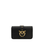 Pinko Love One Medium Shoulder Bag Black Leather