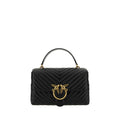 Pinko Love Lady Medium Top Handle Bag Black Quilted Leather