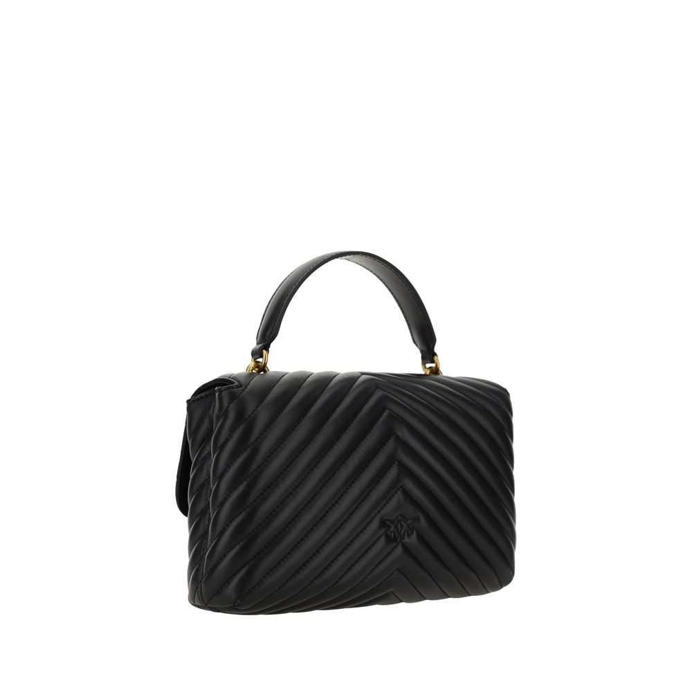 Pinko Love Lady Medium Top Handle Bag Black Quilted Leather