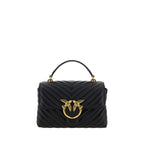 Pinko Love Lady Medium Top Handle Bag Black Quilted Leather