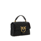Pinko Love Lady Medium Top Handle Bag Black Quilted Leather