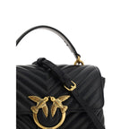 Pinko Love Lady Medium Top Handle Bag Black Quilted Leather