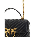 Pinko Love Lady Medium Top Handle Bag Black Quilted Leather