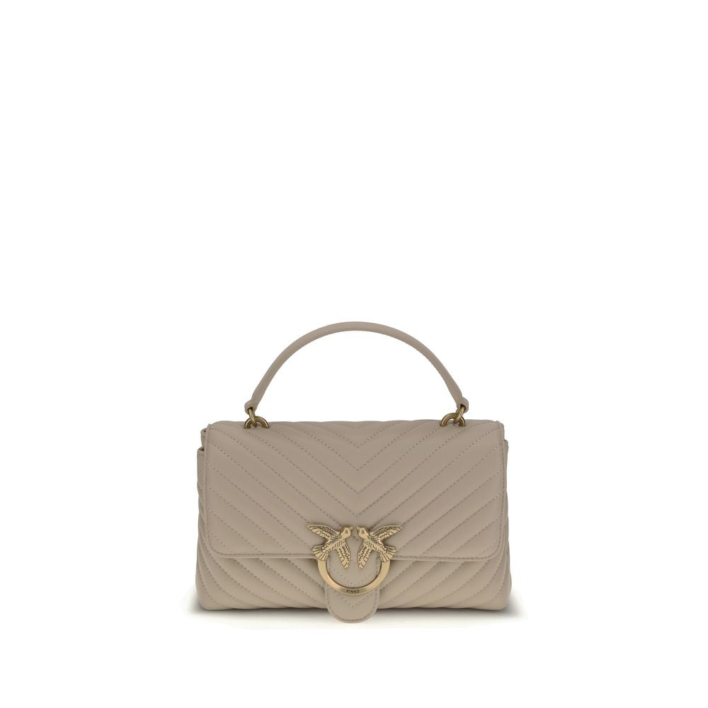 PINKO Beige Calf Leather Bos Taurus Handbag
