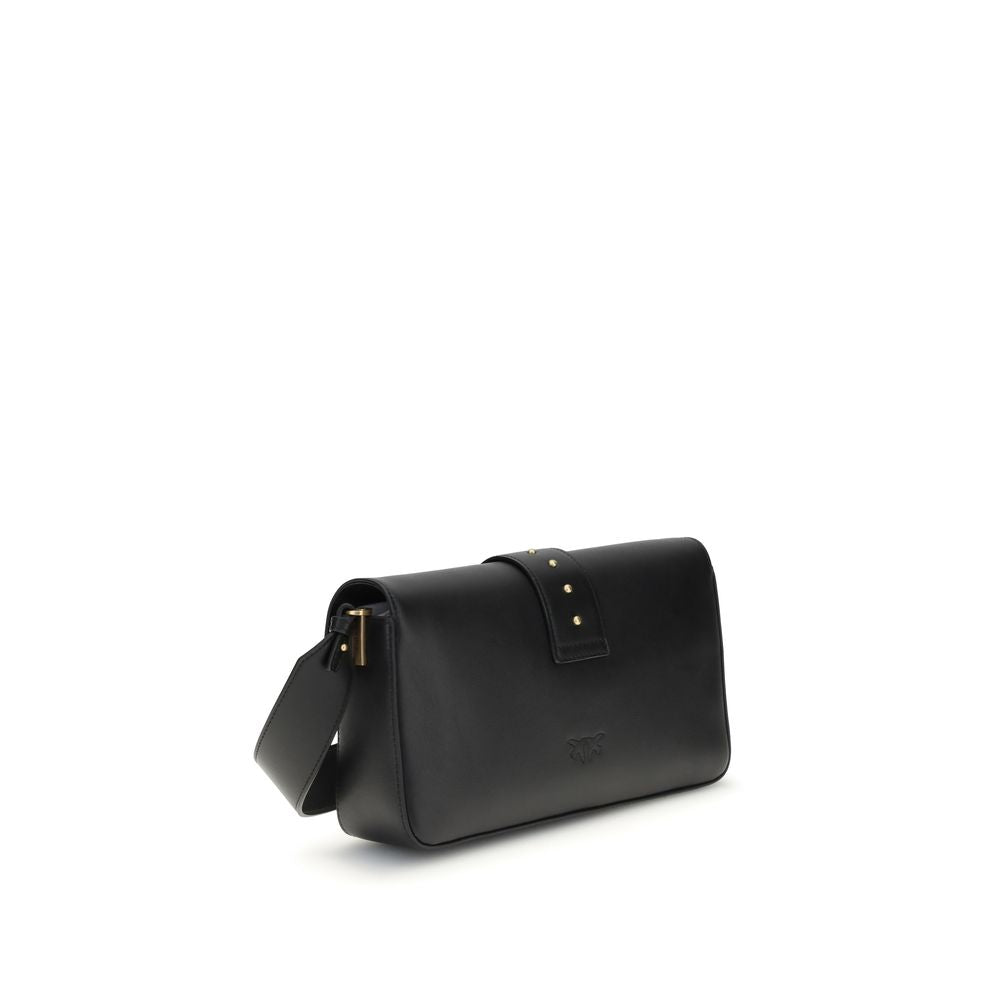 Pinko Love One Medium Shoulder Bag Black Leather