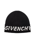 Givenchy Black Wool Beanie with Contrasting Logo