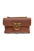 Pinko Love One Soft Shoulder Bag Brown Leather