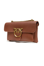 Pinko Love One Soft Shoulder Bag Brown Leather