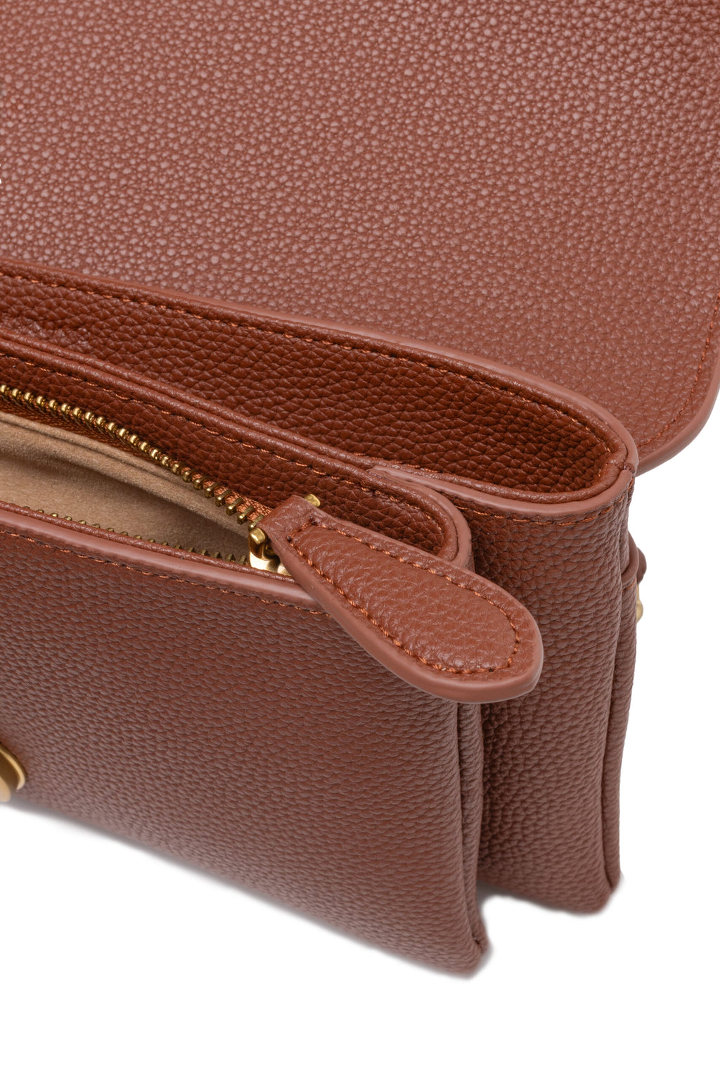 Pinko Love One Soft Shoulder Bag Brown Leather