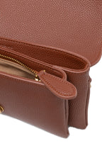 Pinko Love One Soft Shoulder Bag Brown Leather