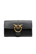 Pinko Love One Wallet on Chain Black Leather