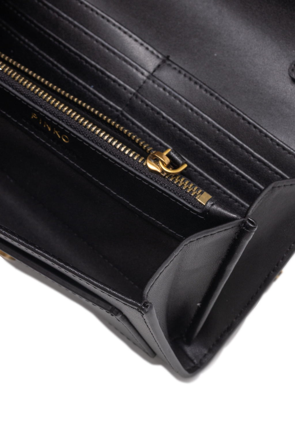 Pinko Love One Wallet on Chain Black Leather