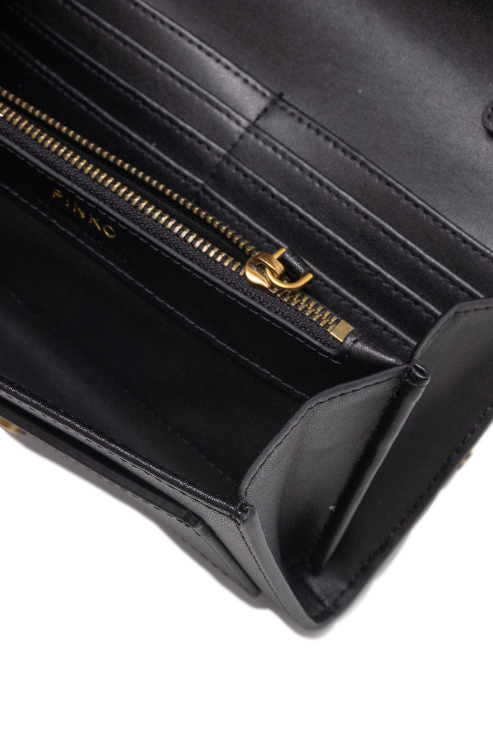 Pinko Love One Wallet on Chain Black Leather