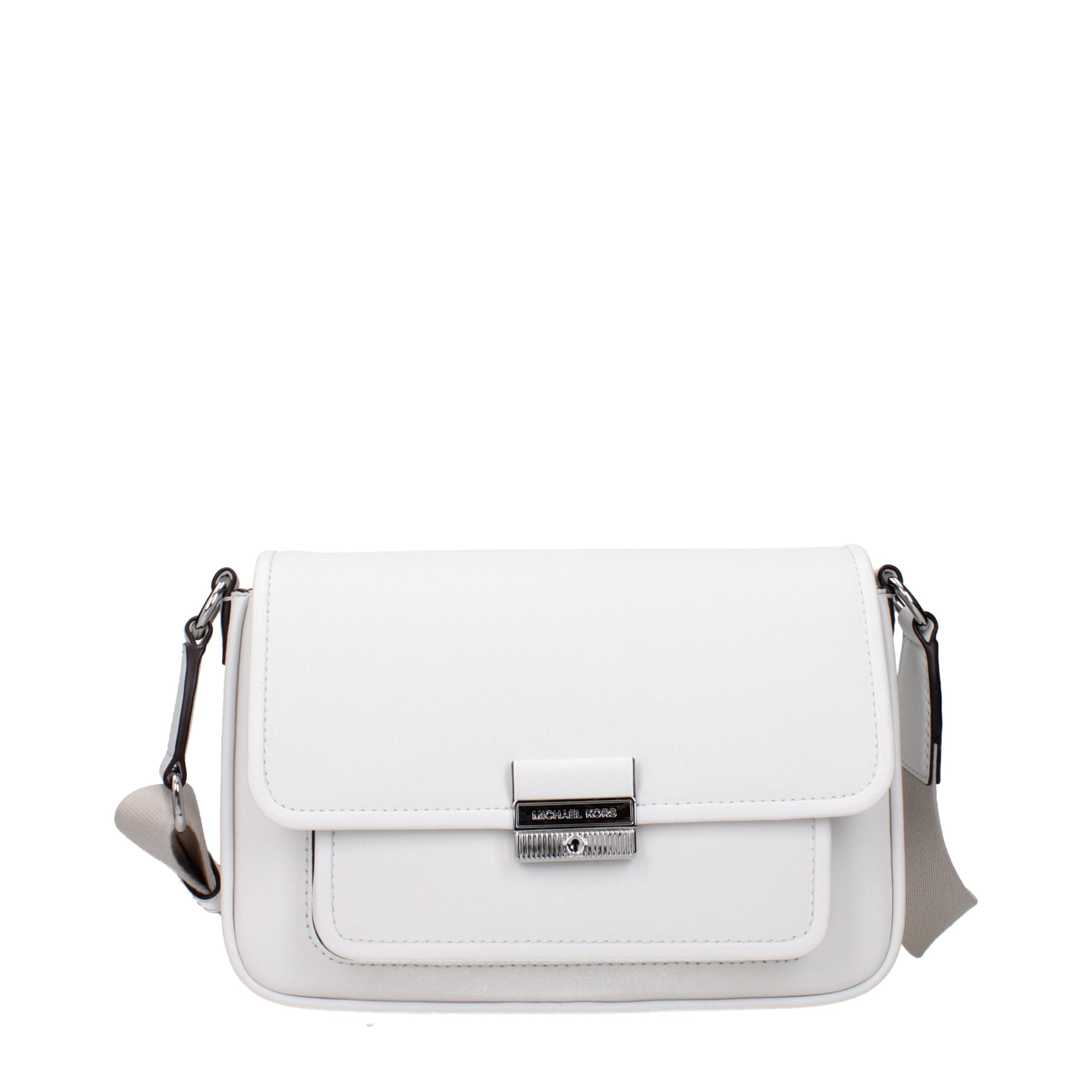 Michael Kors Bradshaw Medium Leather Messenger Bag Optic White