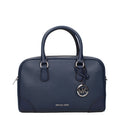 Michael Kors Emilia Small Pebbled Leather Satchel Navy