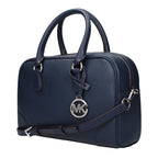 Michael Kors Emilia Small Pebbled Leather Satchel Navy