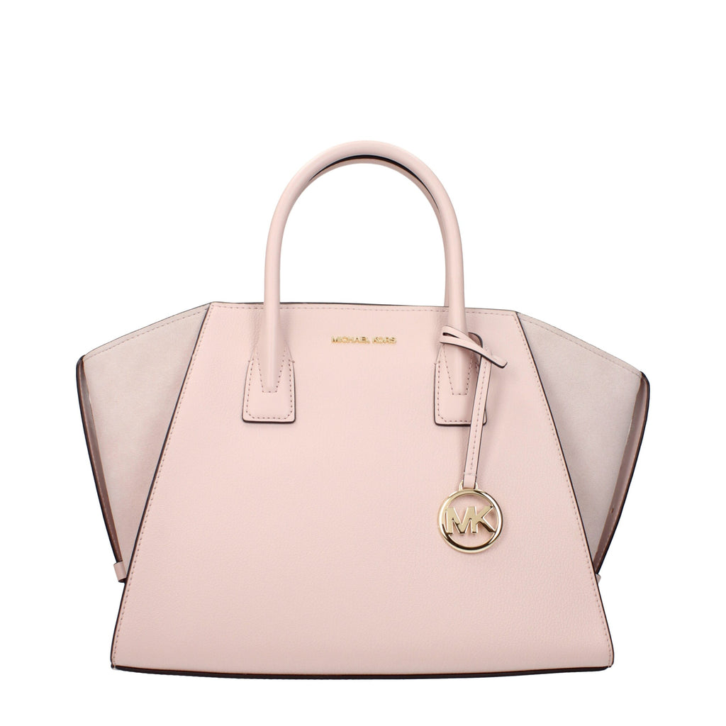Michael Kors Avril Large Leather and Suede Satchel Powder Blush